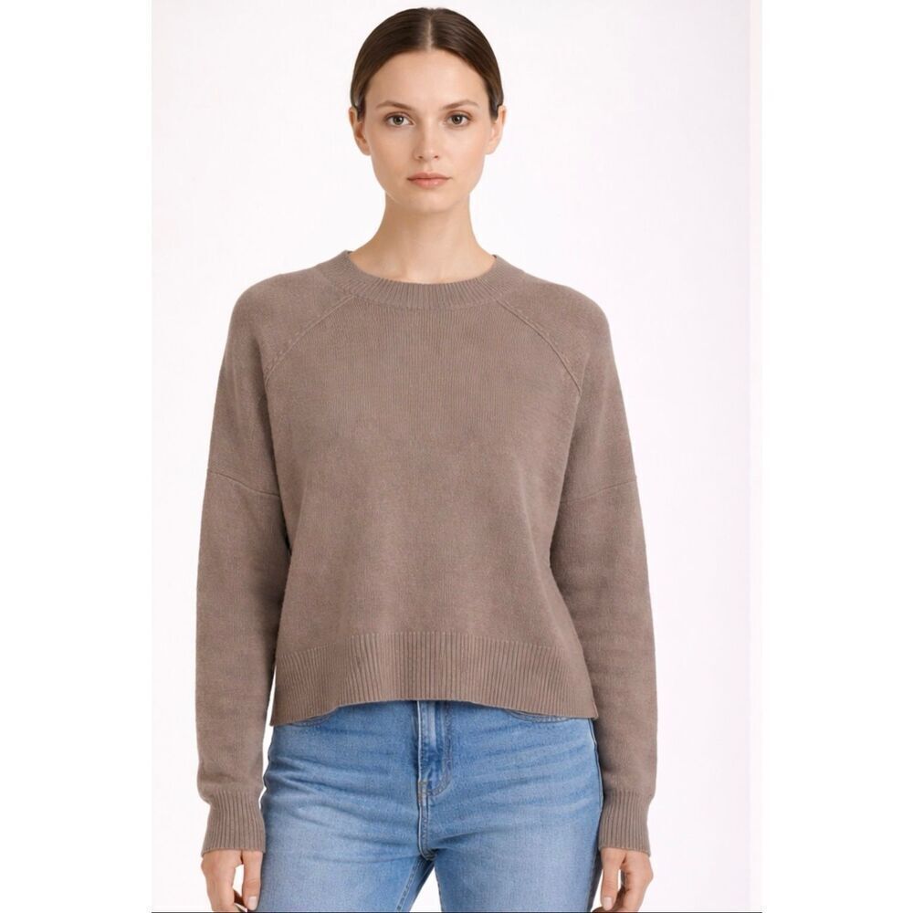 EDIT Jason Wu Exposed Seam Crewneck Knit Pullover Sweater – Taupe Size L